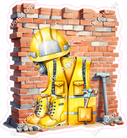 Construction - Brick Wall & Safety Equipment