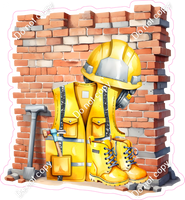 Construction - Brick Wall & Safety Equipment