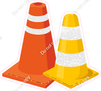 Construction - Orange & Yellow Cone