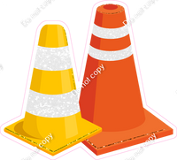 Construction - Orange & Yellow Cone