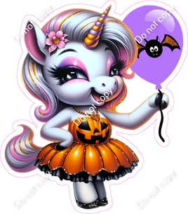 Halloween Unicorn Lavender Balloon