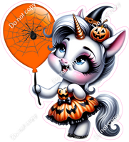 Halloween Unicorn Orange Balloon