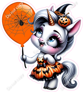 Halloween Unicorn Orange Balloon