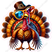 Turkey Wearing Top Hat & Glasses