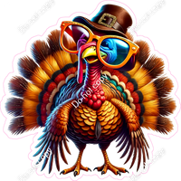 Turkey Wearing Top Hat & Glasses