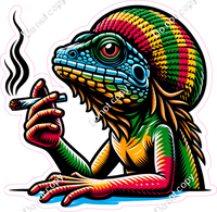 Lizard Smoking Marijuana - Rastafarian