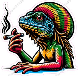 Lizard Smoking Marijuana - Rastafarian