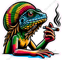 Lizard Smoking Marijuana - Rastafarian