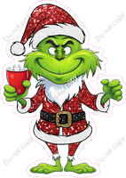 Grinch Holding a Cup