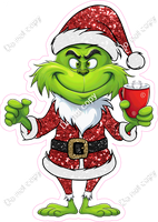 Grinch Holding a Cup