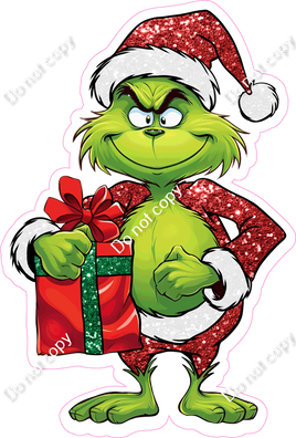 Grinch Holding a Present