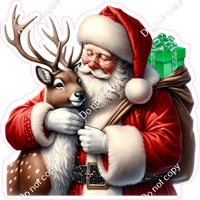 Santa Hugging Reindeer