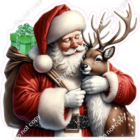 Santa Hugging Reindeer