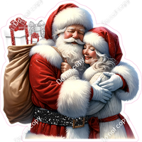 Santa Hugging Mrs. Claus