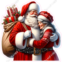 Santa Hugging Mrs. Claus