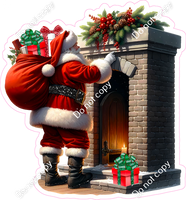 Santa by a Fireplace