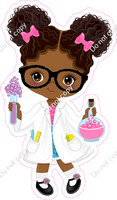 Dark Skin Tone Scientist Girl with Buns