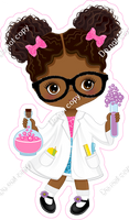 Dark Skin Tone Scientist Girl with Buns