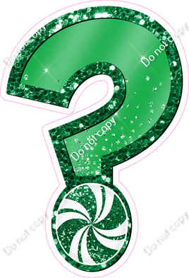 Green Question Mark with Candy Statement