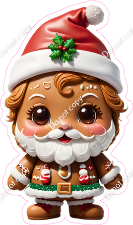 Gingerbread Cookie Kid Santa