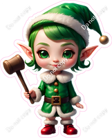 Light Skin Tone Elf with Hammer