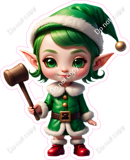 Light Skin Tone Elf with Hammer