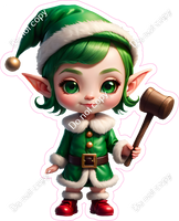 Light Skin Tone Elf with Hammer