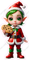 Light Skin Tone Elf with Cookie