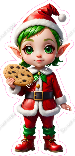 Light Skin Tone Elf with Cookie