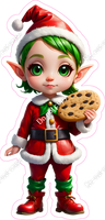 Light Skin Tone Elf with Cookie