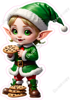 Light Skin Tone Elf with Cookie