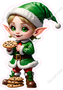 Light Skin Tone Elf with Cookie