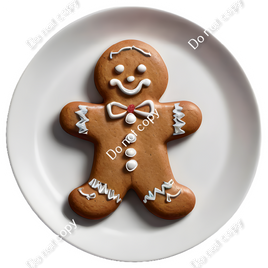 Gingerbread Man Cookie on a Plate