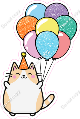 Kawaii Cat - Cat with Balloons