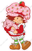 Strawberry Shortcake Inspired - Girl with Cat