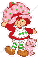 Strawberry Shortcake Inspired - Girl with Cat