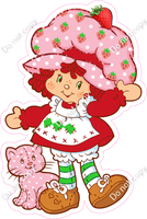 Strawberry Shortcake Inspired - Girl with Cat