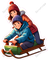 Two Kids on a Snow Sled