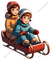 Two Kids on a Snow Sled