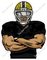 Black & Gold Football Player - Dark Skin Tone