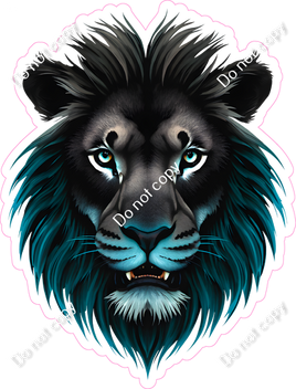 Blue & Black Ombre Lion Face