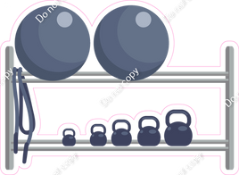 Rack of Gym Equipment - Weight Lifting