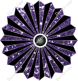 Fan - Flat Black & Purple Sparkle