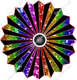 Fan - Flat Black & Rainbow Sparkle