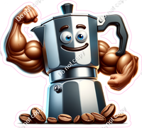 Coffee Pot with Muscles / Flexing