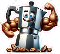 Coffee Pot with Muscles / Flexing