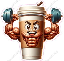 Coffee Cup with Muscles / Flexing