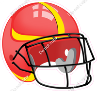 Football Helmet - Red / Yellow