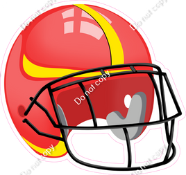 Football Helmet - Red / Yellow