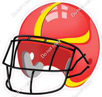 Football Helmet - Red / Yellow